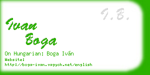 ivan boga business card