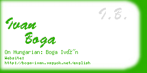 ivan boga business card